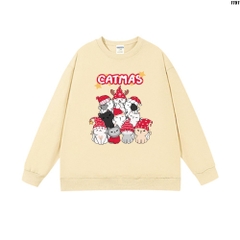 Áo Sweater nam nữ unisex nỉ bông Catmas 1151 HY KOREA