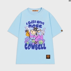 Áo thun tay lỡ nữ form rộng cute Cowbell 959
