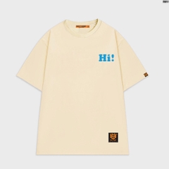 Áo thun HY KOREA logo thêu tay lỡ form rộng nam nữ Hi Bye 11,12