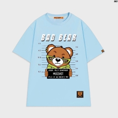 Áo thun nam nữ tay lỡ form rộng cute Bad Bear 963 VyVy