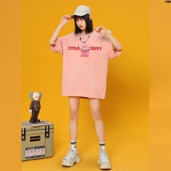 Áo thun nữ cute tay lỡ form rộng Bánh donut dâu 1154 HY KOREA