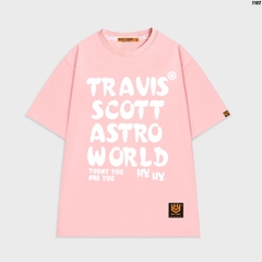 Áo thun tay lỡ form rộng nam nữ chữ Travis Scott 1162 HY KOREA