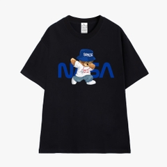 Áo Thun HY KOREA Nam Nữ Tay Lỡ Cotton 100 Unisex Gấu NASA 978