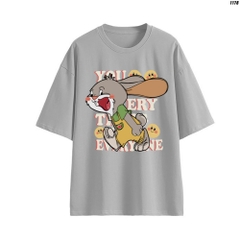 Áo Thun Unisex Tay Lỡ Thỏ mặc yếm 1178 Cotton 100 Quảng Châu Màu Pastel