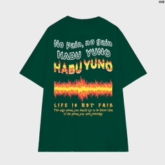 Áo thun tay lỡ form rộng nam nữ HABU YUNO Lửa 1173