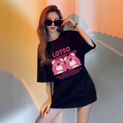Áo Thun Nam Nữ HY KOREA Gấu Lotso Đôi 1120 Tay Lỡ Cotton 100 Unisex