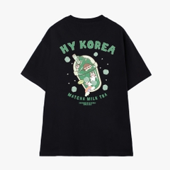 Áo Thun Nam Nữ HY KOREA Tay Lỡ Cotton 100 Unisex Trà sữa Matcha 988