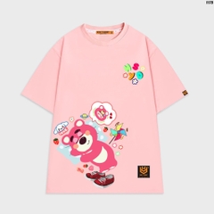 Áo thun tay lỡ nữ form rộng unisex Lotso ngủ 1175 cotton 75