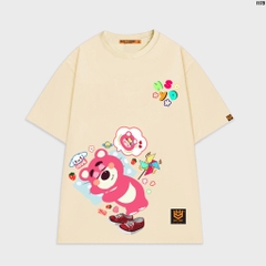 Áo thun tay lỡ nữ form rộng unisex Lotso ngủ 1175 cotton 75