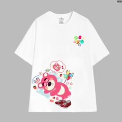 Áo Thun Unisex Nam Nữ Lotso Ngủ 1175 HY KOREA Tay Lỡ Cotton 100