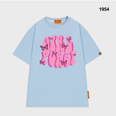 Áo thun HY KOREA Girl Power 1954 tay lỡ cotton 75 form rộng unisex