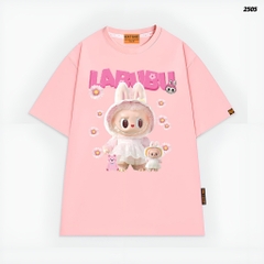 Áo thun LABUBU HY KOREA Gấu Labubu Công chúa 2505 tay lỡ cotton 75 form rộng phong cách dễ thương