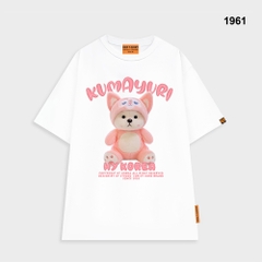 Áo thun HY KOREA Kumayuri 1961 tay lỡ cotton 75 form rộng unisex dễ thương