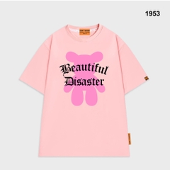 Áo thun Gấu Hồng Beautiful 1953 HY KOREA tay lỡ cotton 75 form rộng unisex