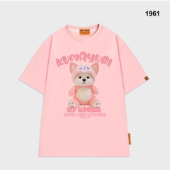 Áo thun HY KOREA Kumayuri 1961 tay lỡ cotton 75 form rộng unisex dễ thương
