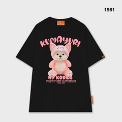 Áo thun HY KOREA Kumayuri 1961 tay lỡ cotton 75 form rộng unisex dễ thương