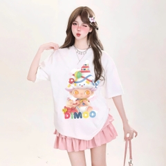 Áo thun HY KOREA Baby Dimoo 1803 tay lỡ cotton 75 form rộng nam nữ unisex