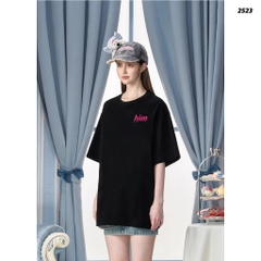 Áo Thun HY KOREA In Chữ Him Her Cotton 100% Co giãn 2 Chiều Phom Unisex Oversize 2522