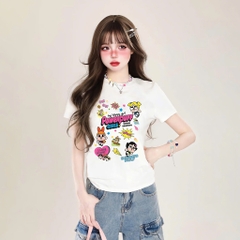 Baby Tee HY KOREA áo thun nữ I Love Cry Baby 1801 cotton 100% co giãn tay ngắn