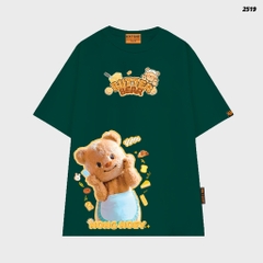 Áo thun Nong Noey HY KOREA ButterBear Bánh Bơ 2519 tay lỡ cotton 75 form rộng nữ dễ thương