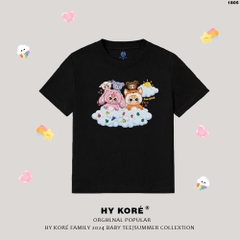 Baby Tee HY KOREA áo thun nữ Baby Three Clouds 1805 cotton 100% co giãn tay ngắn áo thun trẻ em gái