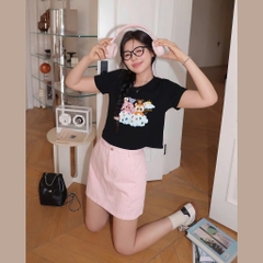 Baby Tee HY KOREA áo thun nữ Baby Three Clouds 1805 cotton 100% co giãn tay ngắn áo thun trẻ em gái