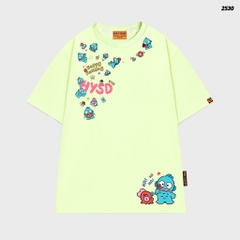 Áo thun HY KOREA Nhiều icon Cá HangYodon 2530 tay lỡ cotton 75 form rộng nam nữ unisex