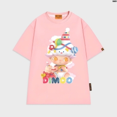 Áo thun HY KOREA Baby Dimoo 1803 tay lỡ cotton 75 form rộng nam nữ unisex