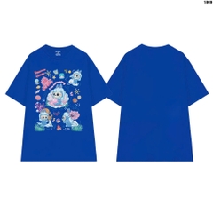 Áo Thun LABUBU HY KOREA In Labubu Nàng Tiên Cá 1809 Cotton 100% Co giãn 2 Chiều Phom Unisex Oversize