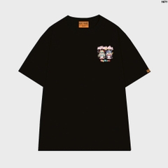 Áo thun LABUBU HY KOREA Nhiều icon Cry Baby 1671 tay lỡ cotton 75 form rộng phong cách dễ thương