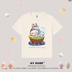 Baby Tee HY KOREA áo thun nữ Labubu Sleep Day 1681 cotton 100% co giãn tay ngắn
