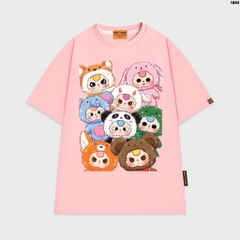 Áo thun HY KOREA Gấu Baby Three V2 1804 tay lỡ cotton 75 form rộng nam nữ unisex