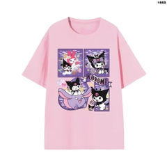Áo Thun Unisex Tay Lỡ Thỏ mặc yếm 1178 Cotton 100 Quảng Châu Màu Pastel