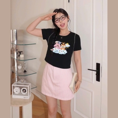 Baby Tee HY KOREA áo thun nữ Baby Three Clouds 1805 cotton 100% co giãn tay ngắn áo thun trẻ em gái