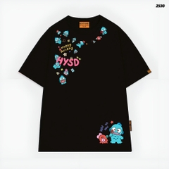 Áo thun HY KOREA Nhiều icon Cá HangYodon 2530 tay lỡ cotton 75 form rộng nam nữ unisex
