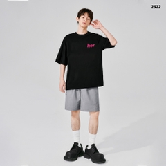 Áo Thun HY KOREA In Chữ Him Her Cotton 100% Co giãn 2 Chiều Phom Unisex Oversize 2522