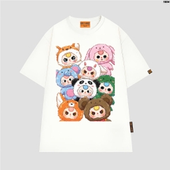 Áo thun HY KOREA Gấu Baby Three V2 1804 tay lỡ cotton 75 form rộng nam nữ unisex
