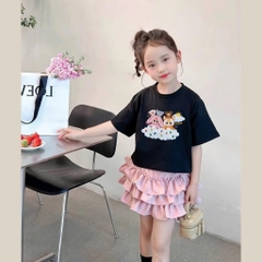 Baby Tee HY KOREA áo thun nữ Baby Three Clouds 1805 cotton 100% co giãn tay ngắn áo thun trẻ em gái