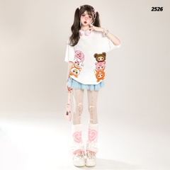Áo thun Baby Three HY KOREA Bé Ba Secret 2526 tay lỡ cotton 75 form rộng nữ dễ thương