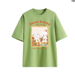 Áo Thun Form Rộng Tay Lỡ Thỏ thả diều 1190 Cotton 100 Quảng Châu Màu Pastel
