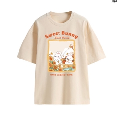 Áo Thun Form Rộng Tay Lỡ Thỏ thả diều 1190 Cotton 100 Quảng Châu Màu Pastel