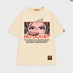 Áo thun nữ HY KOREA cô gái No Doubt 1210 cotton 75% form rộng tay lỡ