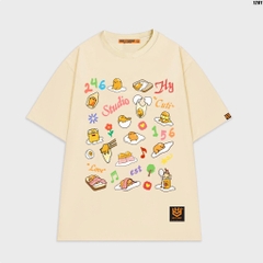 Áo thun tay lỡ HY KOREA Lazy Egg 1201 cotton 75% unisex form rộng