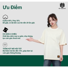 Áo thun nam nữ HY KOREA Shin Child 1220 cotton 75% form rộng tay lỡ