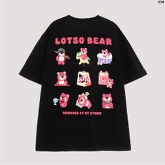 Áo thun form rộng HY KOREA Lotso Bear 1228 cotton 75% unisex tay lỡ