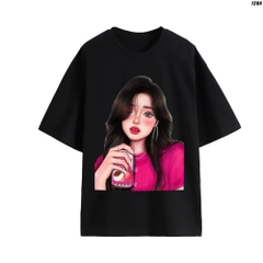 Áo Thun Nữ HY KOREA Tay Lỡ Cô gái áo hồng 1204 Cotton 100 Quảng Châu