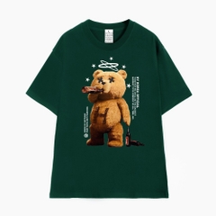 Áo Thun Tay Lỡ HY KOREA Cotton 100 Unisex Teddy Bad Bear 1302 Nam Nữ