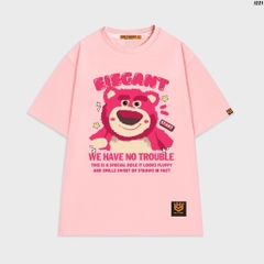 Áo thun nam nữ HY KOREA TLDC1221 Gấu Lotso No Trouble 1221 form rộng tay lỡ