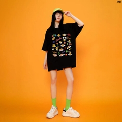 Áo thun tay lỡ HY KOREA Lazy Egg 1201 cotton 75% unisex form rộng