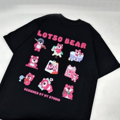 Áo thun form rộng HY KOREA Lotso Bear 1228 cotton 75% unisex tay lỡ